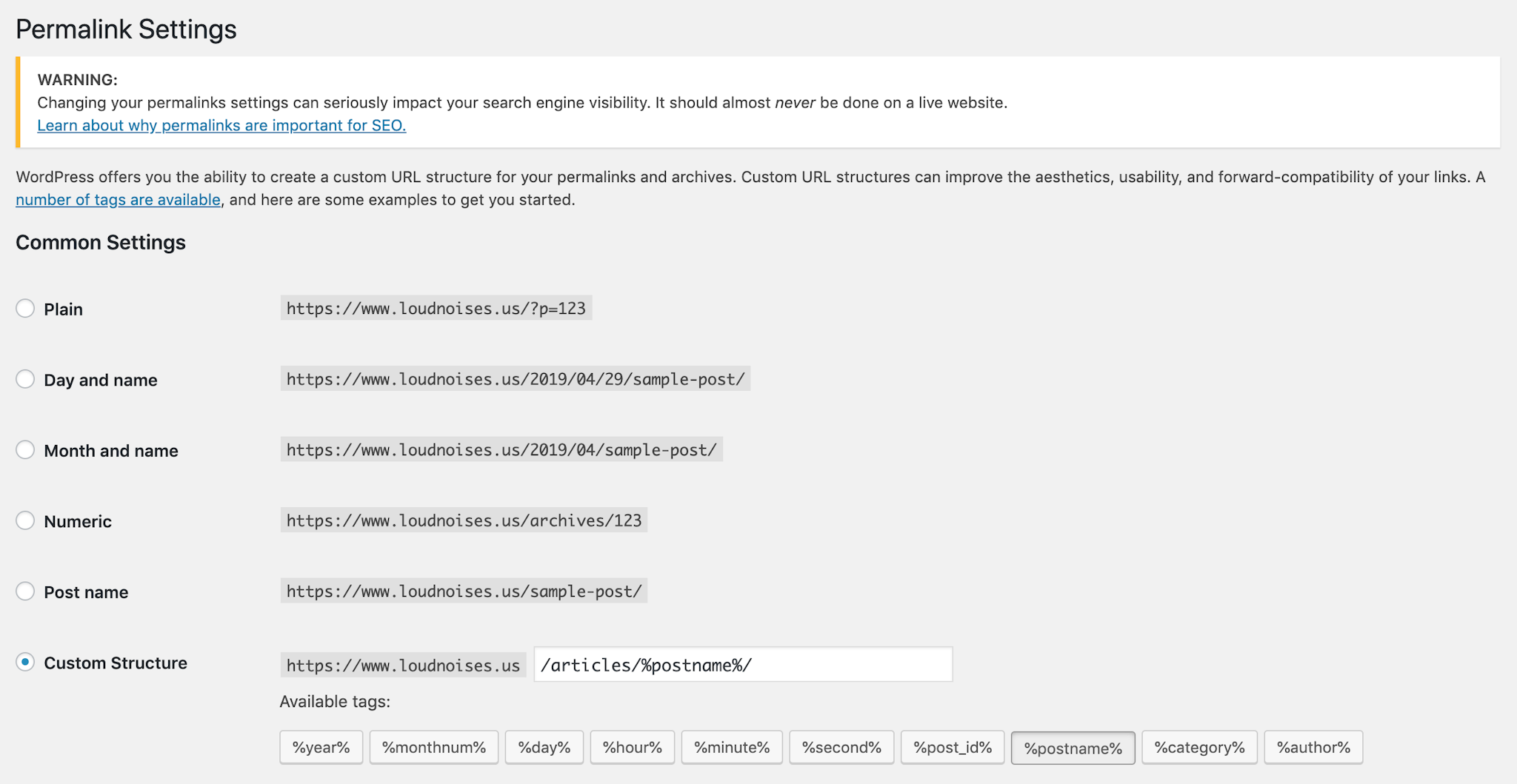 Screenshot of the Google Analytics Customization nav bar